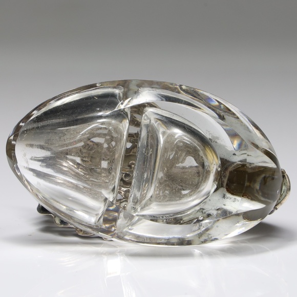 Vintage Sterling Silver Germany Crystal Swan With Spoon Open Salts Tray Singed - Picture 3 of 6